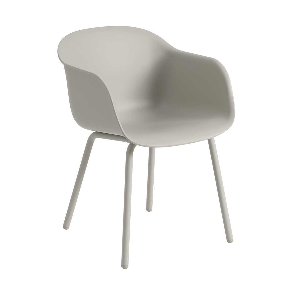 Muuto Fiber Outdoor armchair with steel legs Grey (plastic)