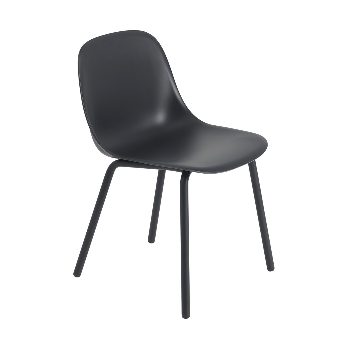 Muuto Fiber Outdoor side chair with steel legs Anthracite black