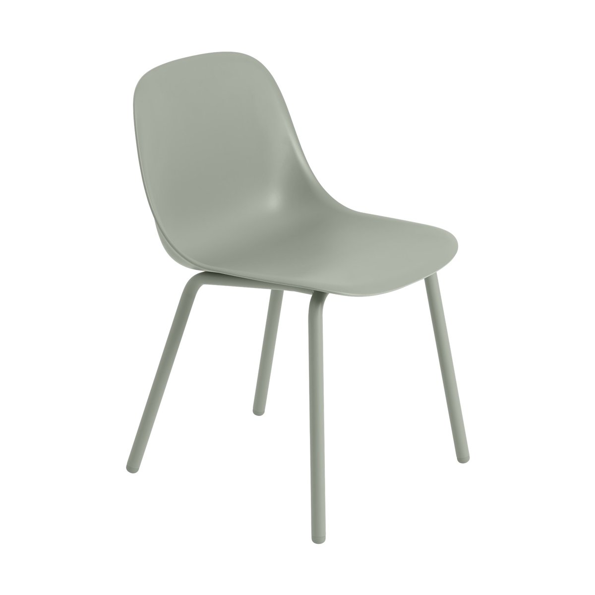 Muuto Fiber Outdoor side chair with steel legs Dusty green