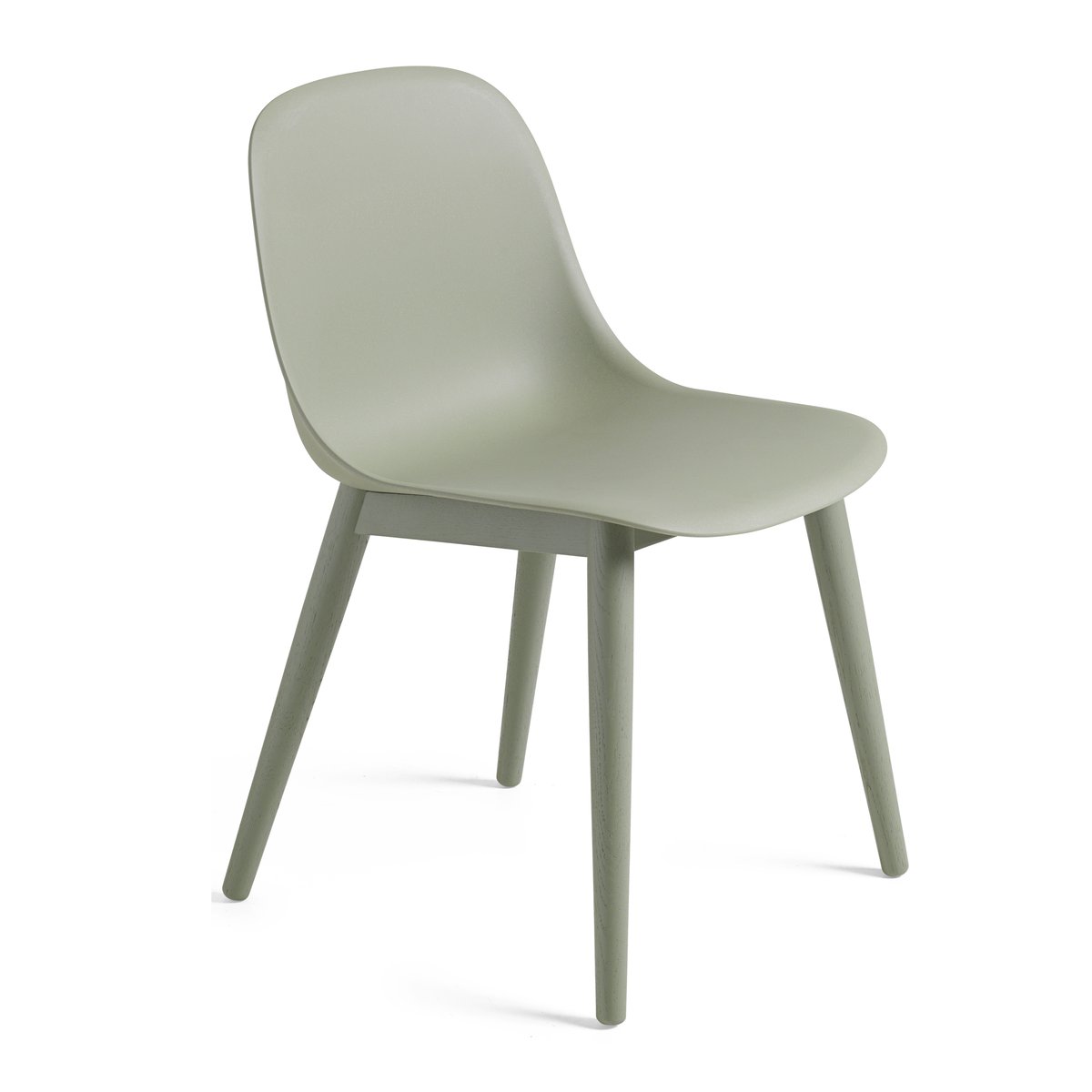 Muuto Fiber Side Chair with wooden legs dusty green