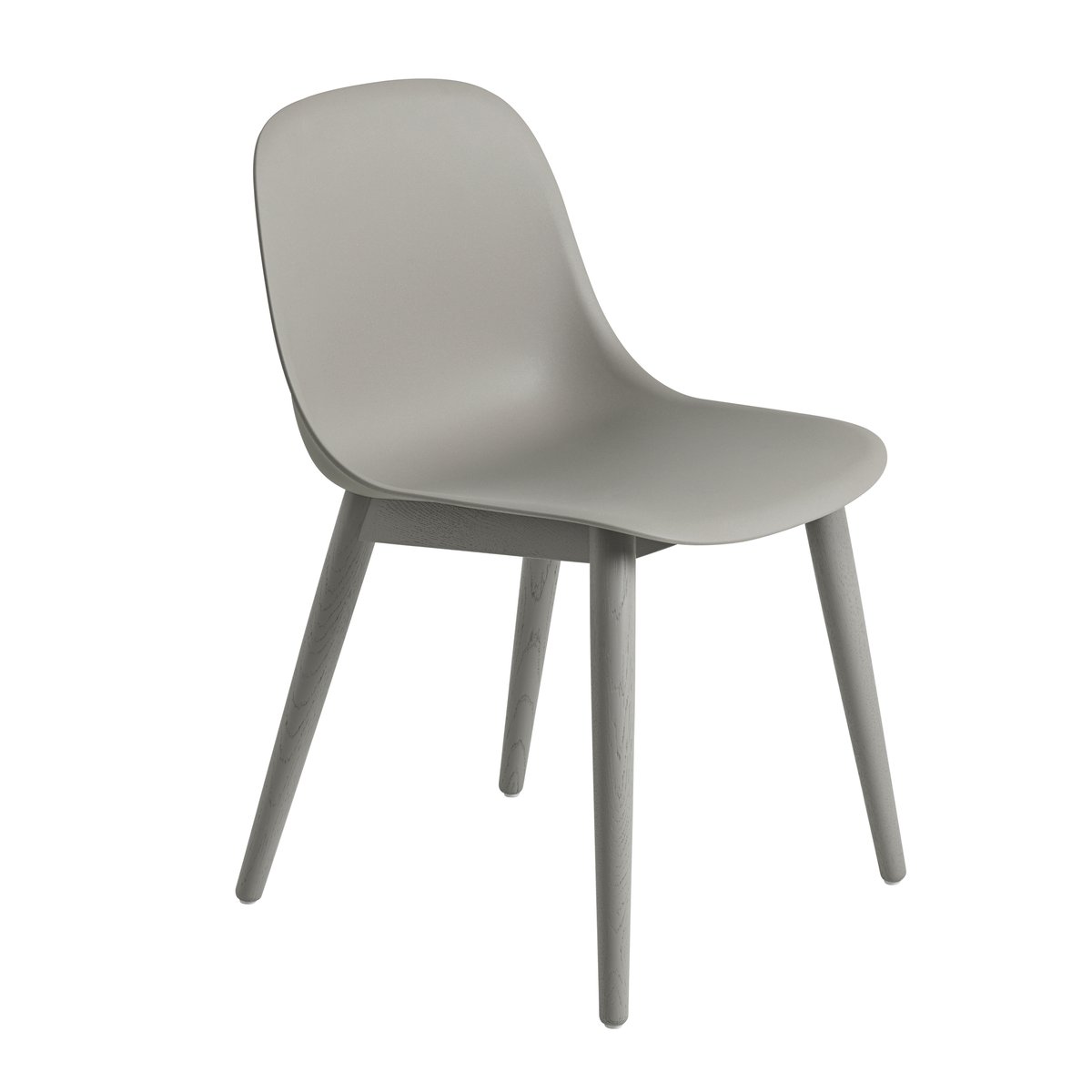 Muuto Fiber Side Chair with wooden legs Grey (plastic)