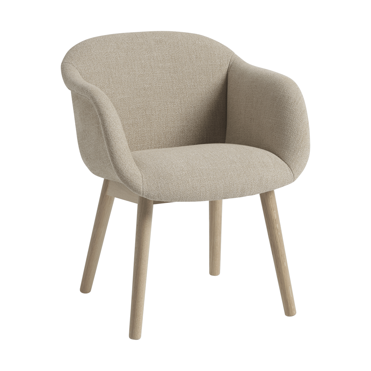 Muuto Fiber Soft Armchair with wooden legs Ecriture 240/Oak