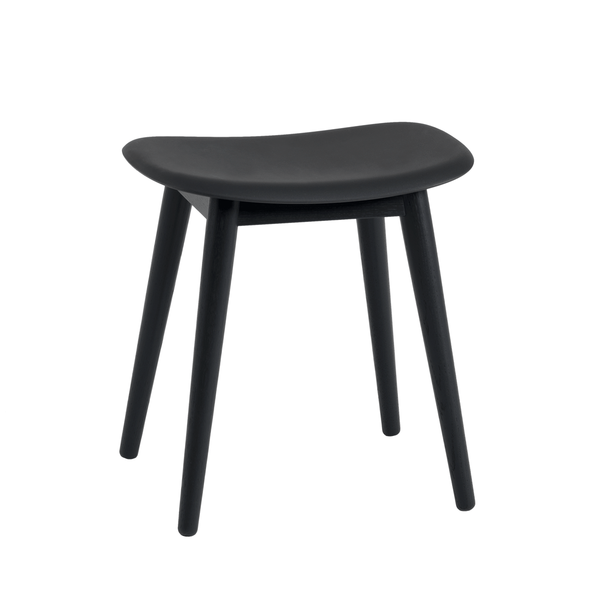 Muuto Fiber stool Black, wooden legs