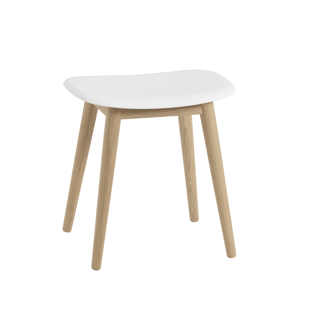 Muuto Fiber stool Natural white, oak legs