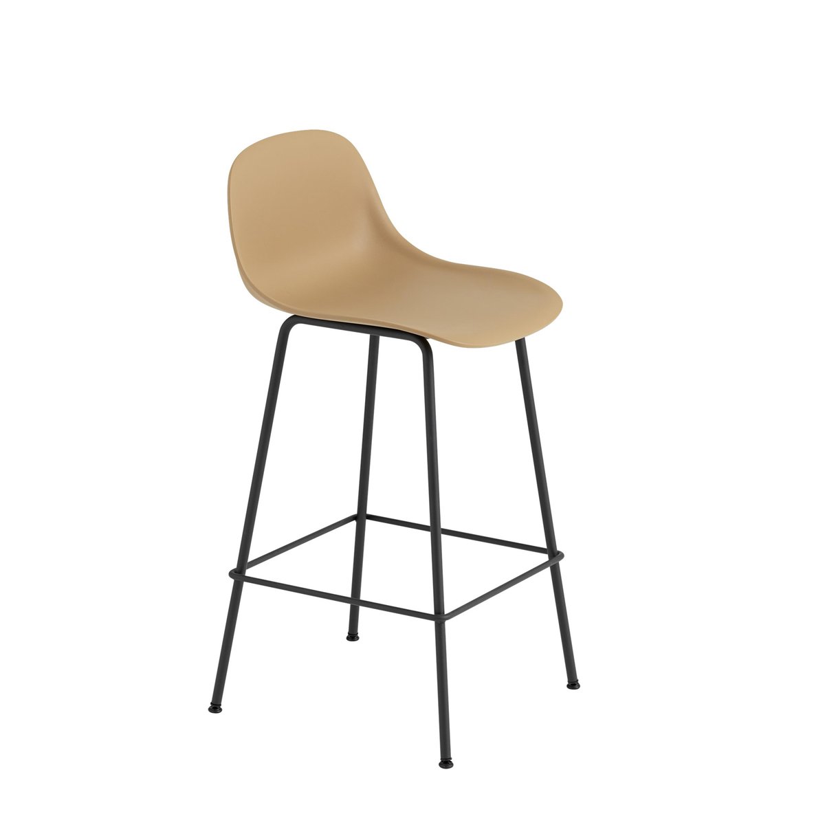 Muuto Fiber Tube Bar Chair With Back Rest 65 Cm Ochre-Black (plastic)