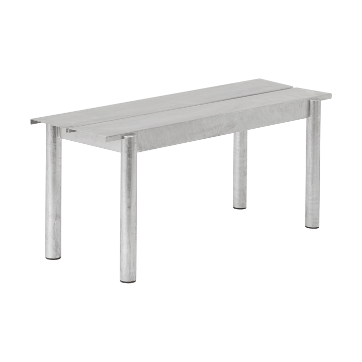 Linear steel bench 110 cm - Warm galvanized steel - Muuto