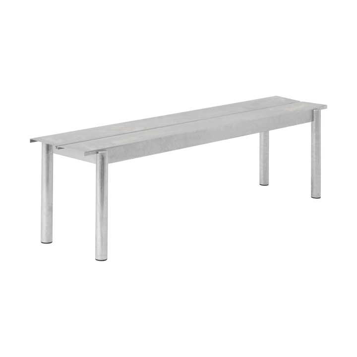 Linear steel bench 170 cm - Warm galvanized steel - Muuto