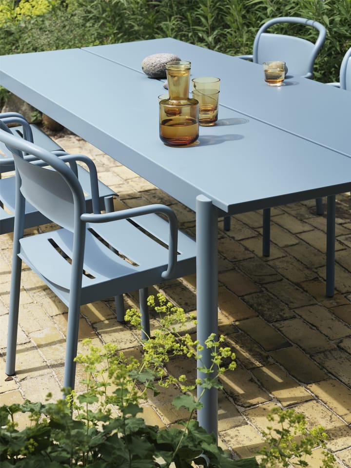 Linear steel table 75x200 cm, Pale blue Muuto