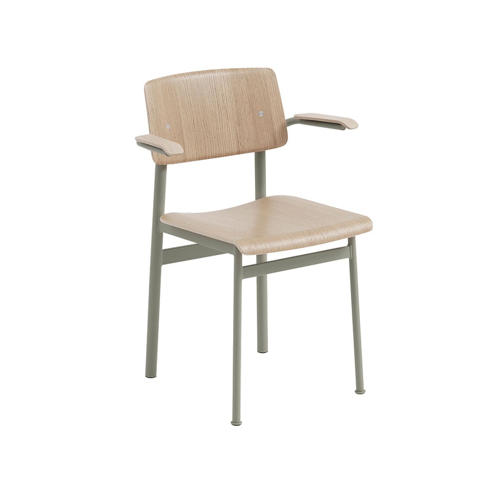 Muuto Loft armchair with arm rest Oak-dusty green