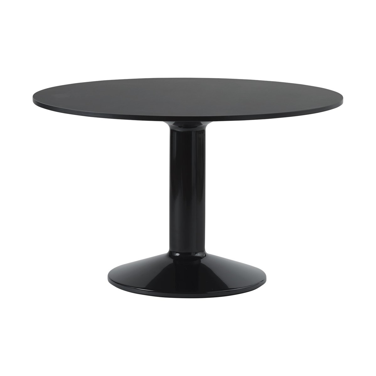 Muuto Midst pedestal table Ø120 cm Black Linoleum-Black