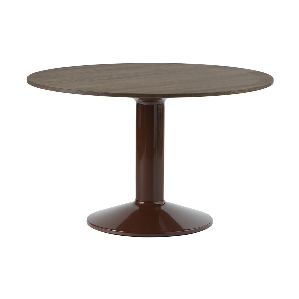 Muuto Midst pedestal table Ø120 cm Dark Oiled Oak-Dark Red