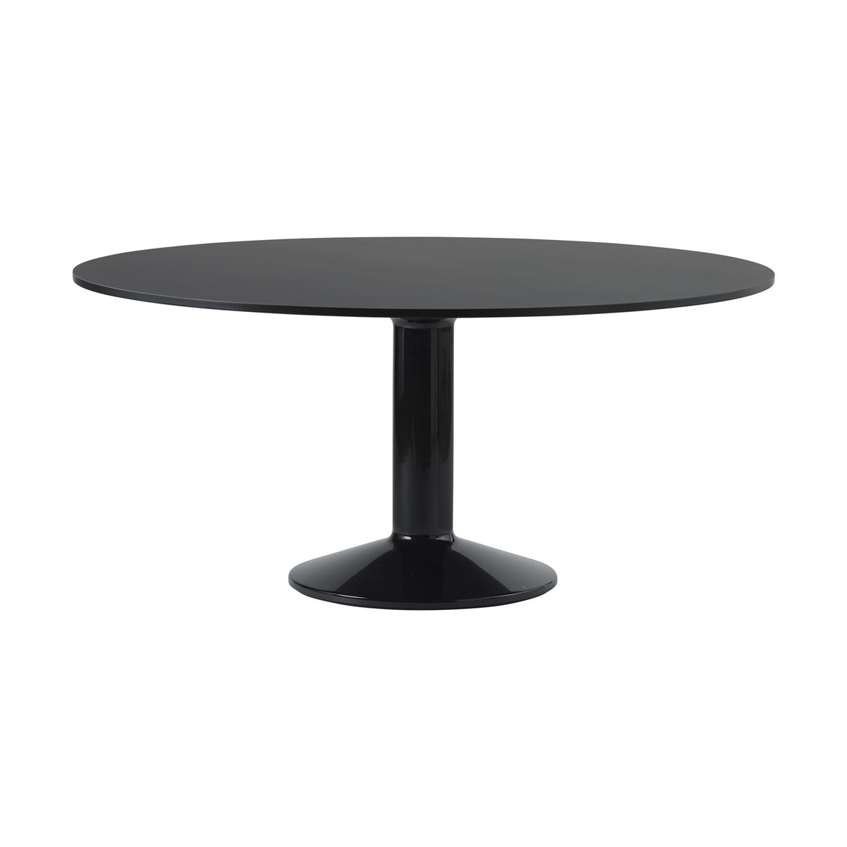 Muuto Midst pedestal table Ø160 cm Black Linoleum-Black