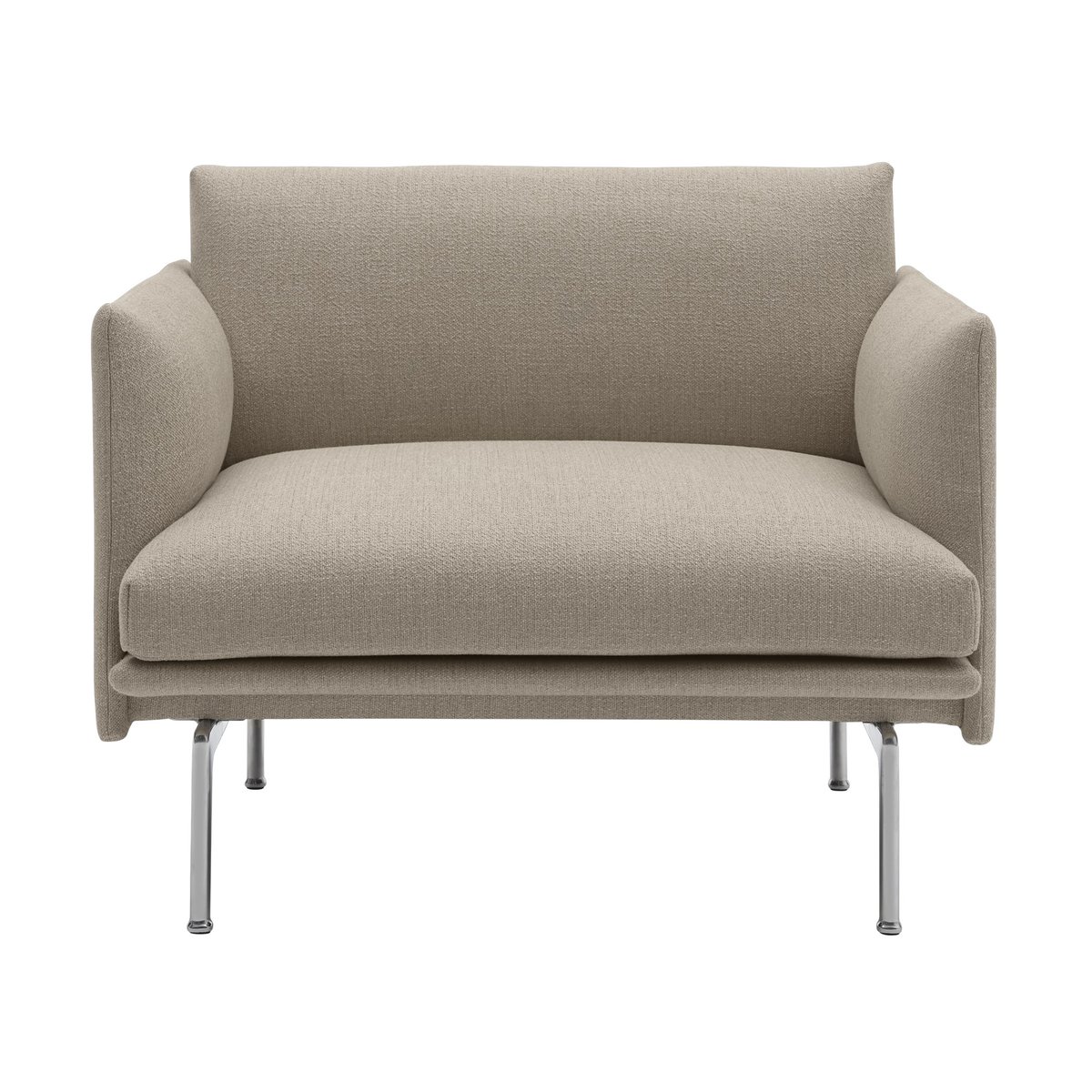 Muuto Outline arm chair fabric Ecriture 240-Polished Aluminum