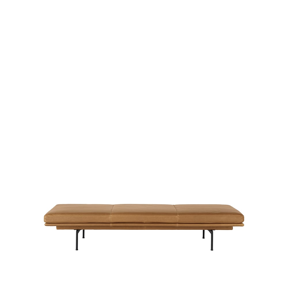 Muuto Outline daybed Refine leather cognac-Black