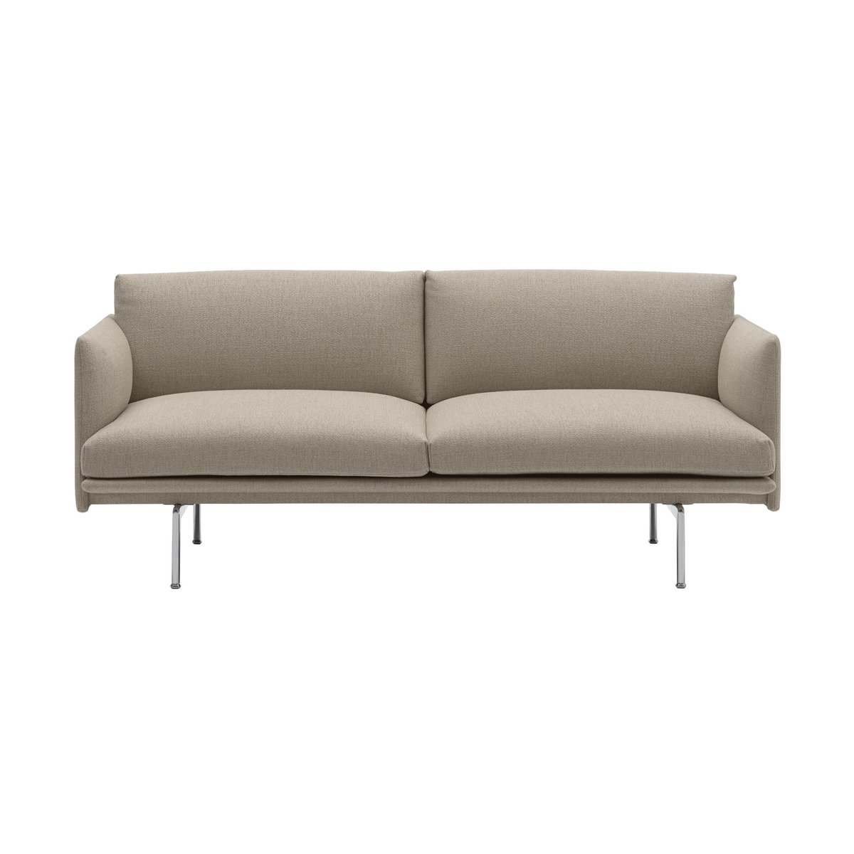 Muuto Outline sofa 2-seat Ecriture 240-Polished Aluminum