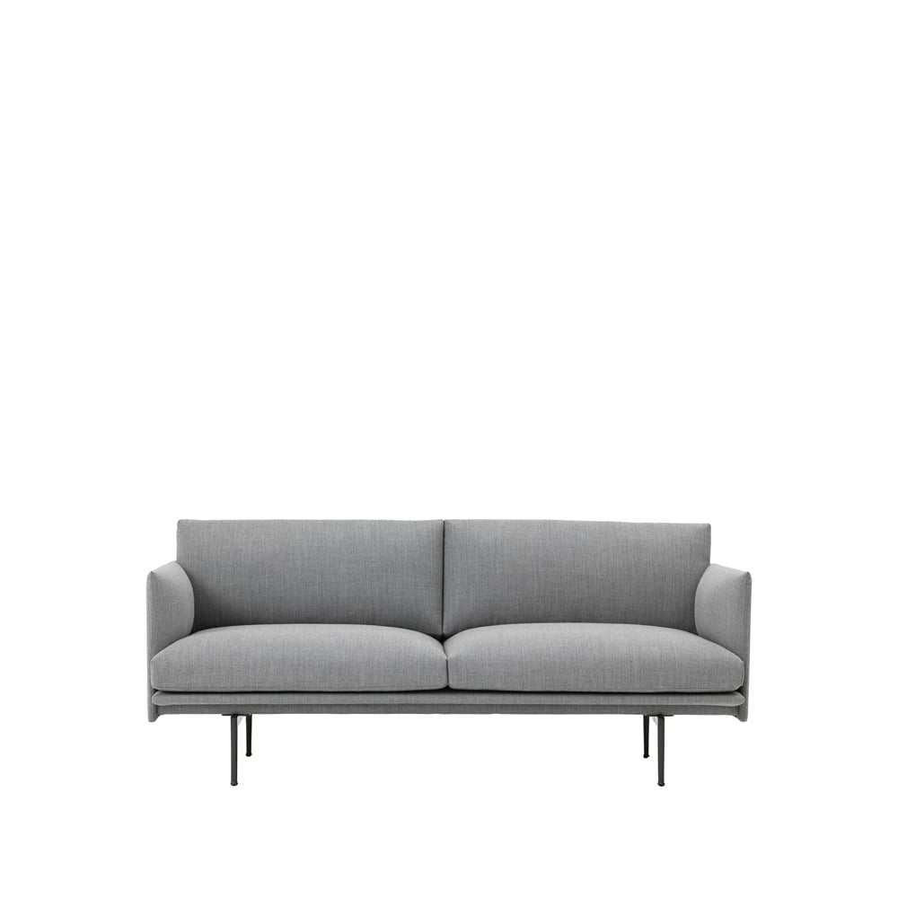 Muuto Outline sofa 2-seat Fiord 151 grey-Black