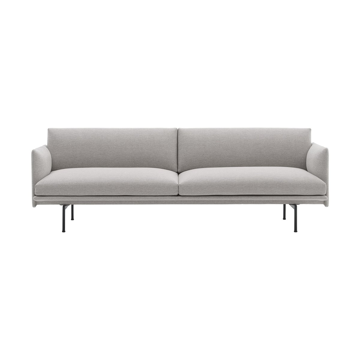 Muuto Outline sofa 3-seat fabric Clay 12-Black