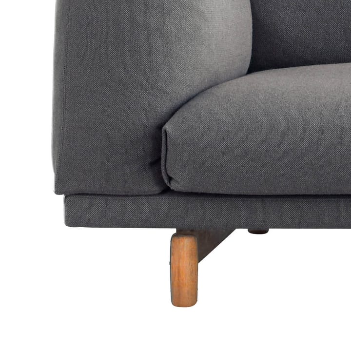 Rest sofa - 2-seat fabric steelcut trio ii 133 light grey. oak legs - Muuto