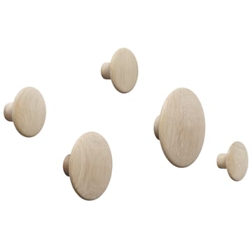 The Dots coat hooks, 5-pack - Oak - Muuto