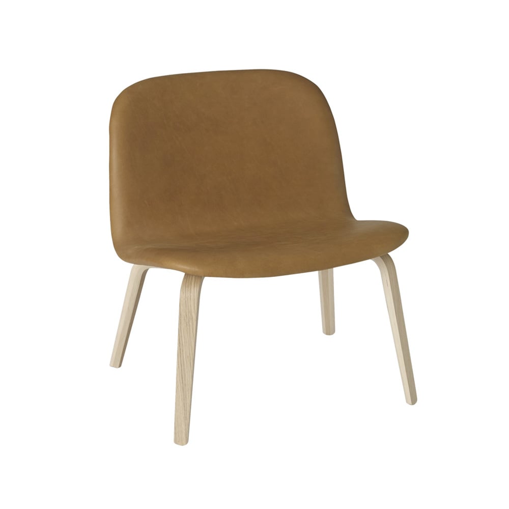 Muuto Visu lounge chair upholstered chair Refine leather cognac-oak