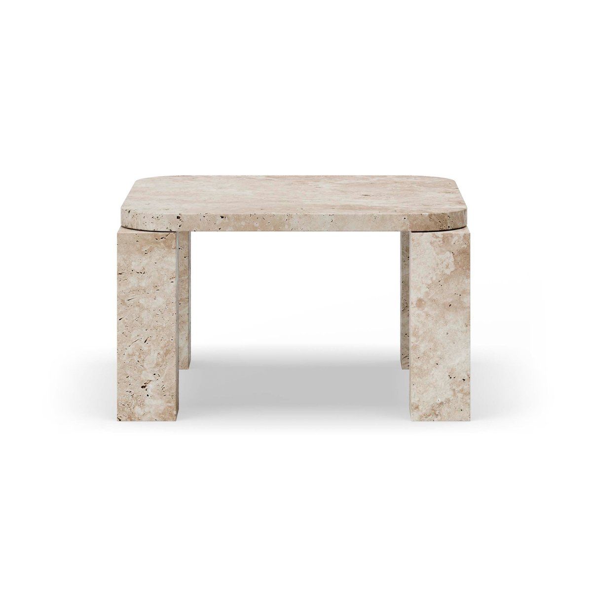 New Works Atlas coffee table 60x60 cm Unfilled Travertine