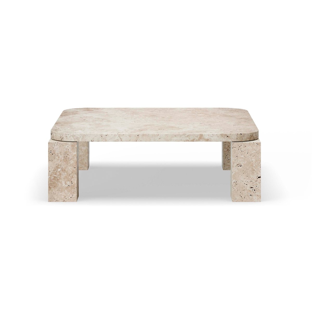 New Works Atlas coffee table 82x82 cm Unfilled Travertine