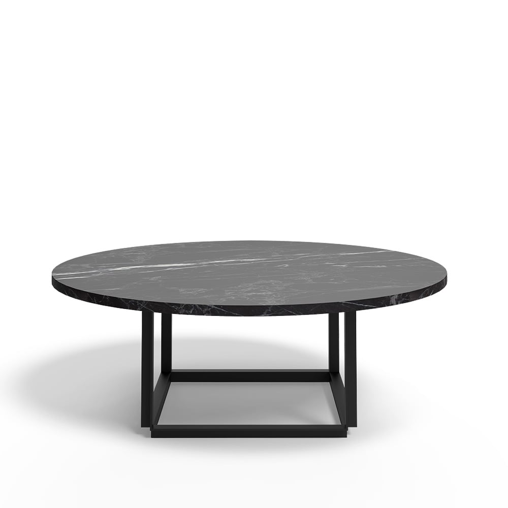 New Works Florence coffee table Black marquina marble. ø90 cm. black stand