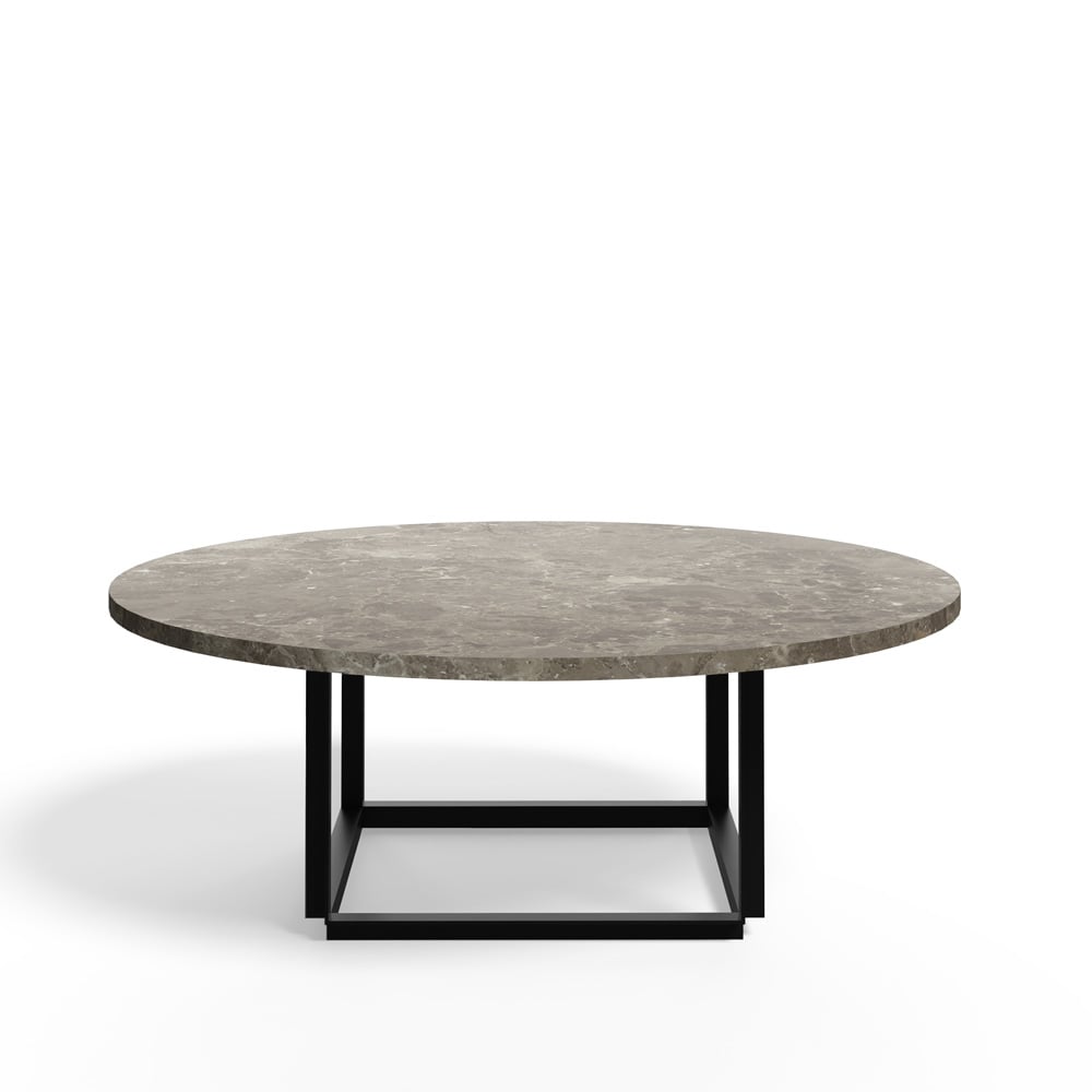 New Works Florence coffee table Gris du marais marble. ø90 cm. black stand