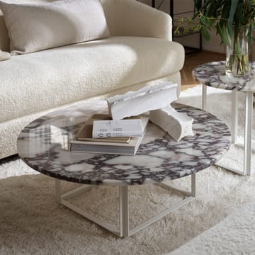 Florence coffee table - White viola marble. ø90 cm. white stand - New Works