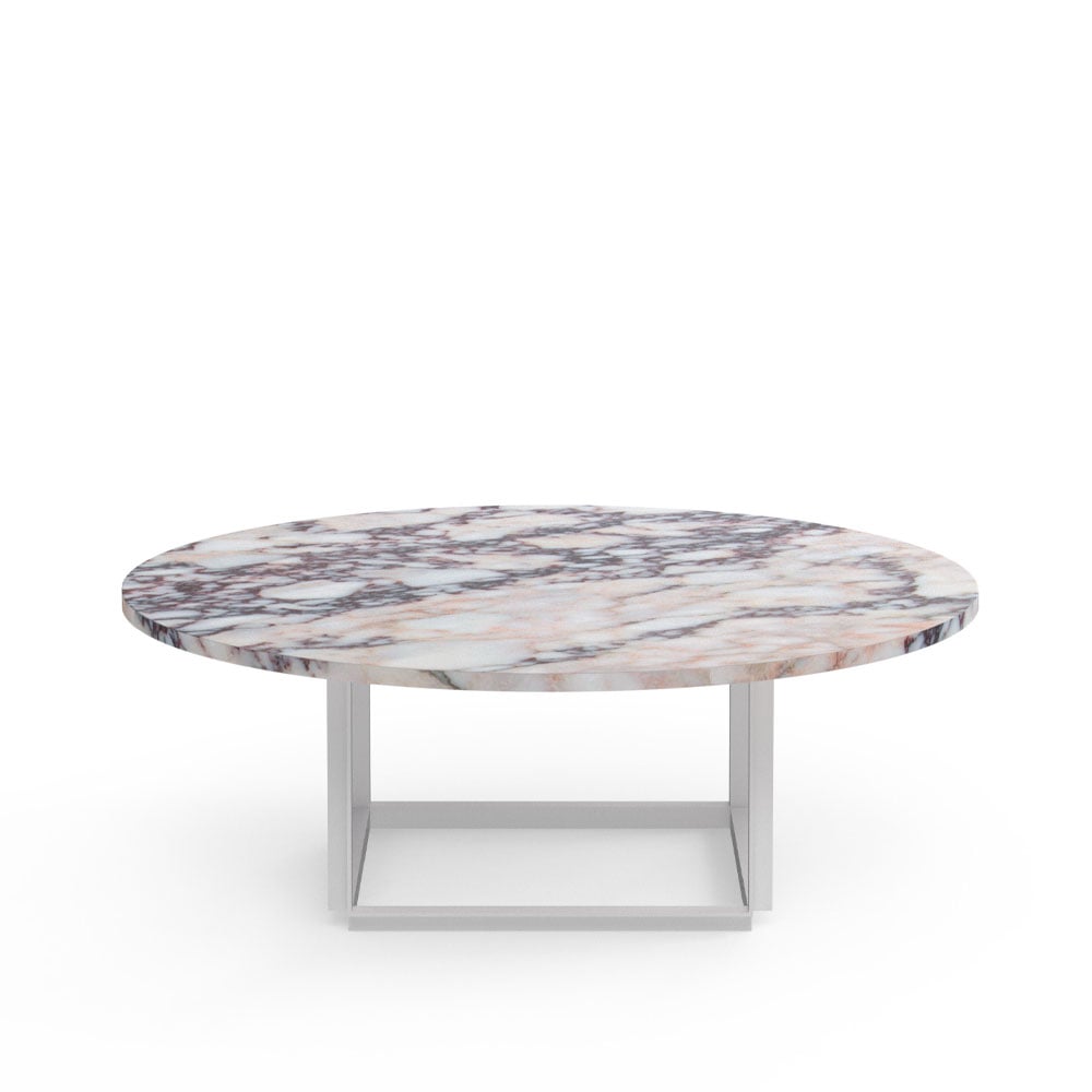 New Works Florence coffee table White viola marble. ø90 cm. white stand