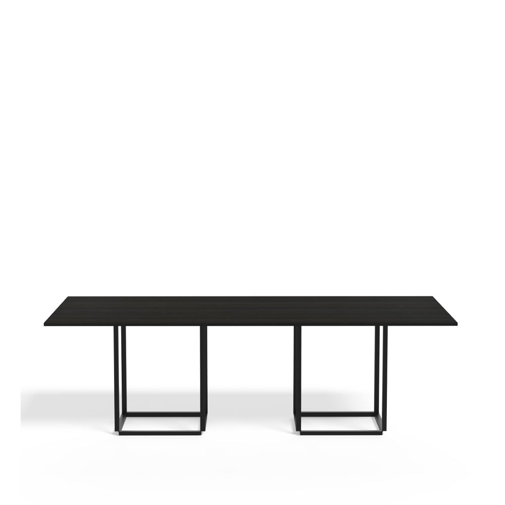 New Works Florence rectangular dining table Black ash. black stand