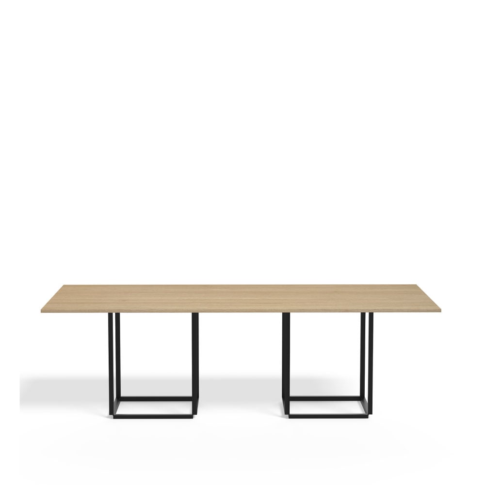 New Works Florence rectangular dining table Natural oak. black stand