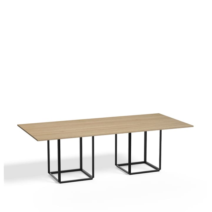 Florence rectangular dining table , Natural oak. black stand New Works