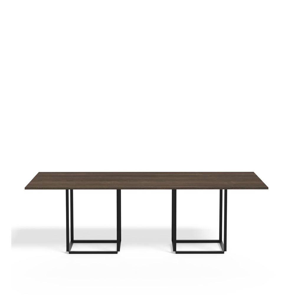 New Works Florence rectangular dining table Walnut. black stand