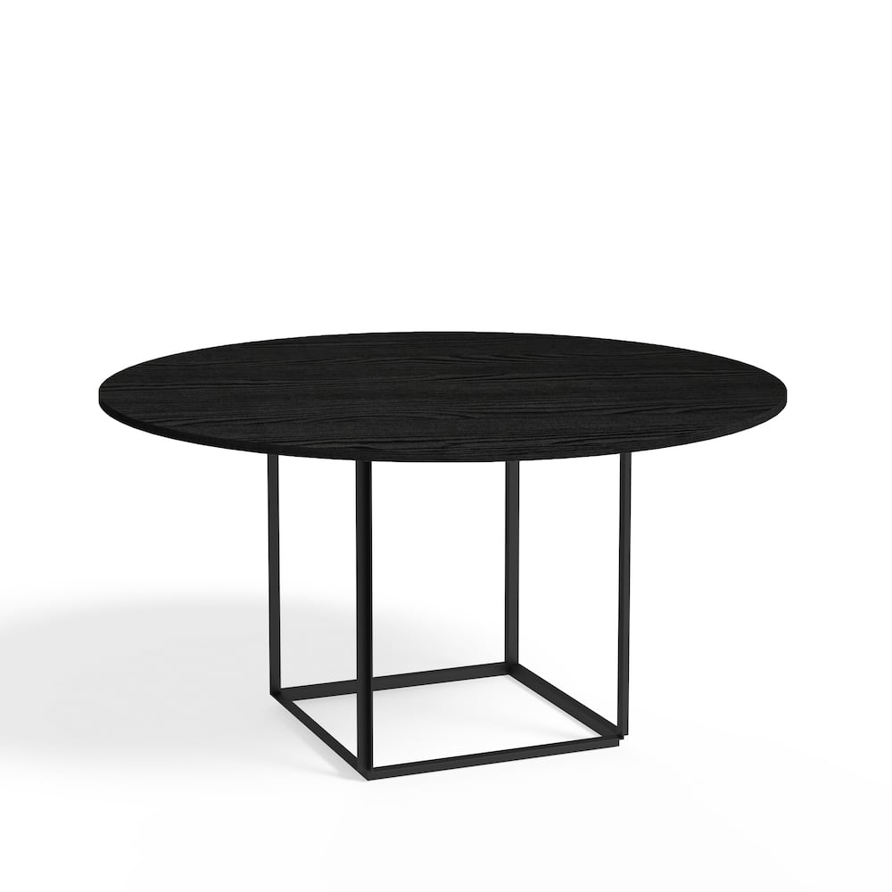 New Works Florence round dining table Black ash-ø145 cm-black stand