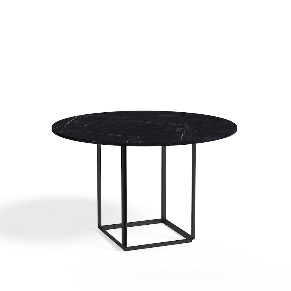 New Works Florence round dining table Black marquina marble. ø120 cm. black stand