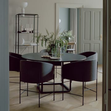 Florence round dining table - Gris du marais marble. ø145 cm. black stand - New Works