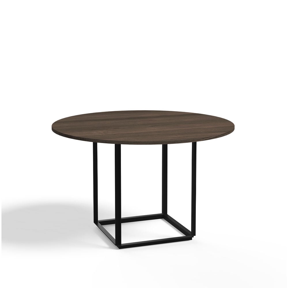 New Works Florence round dining table Walnut. ø120 cm. black stand