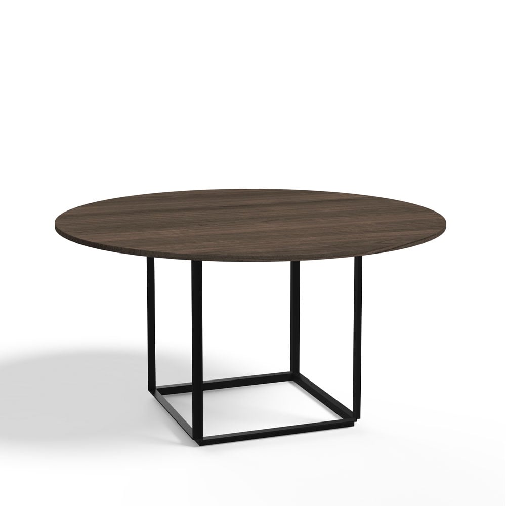 New Works Florence round dining table Walnut. ø145 cm. black stand