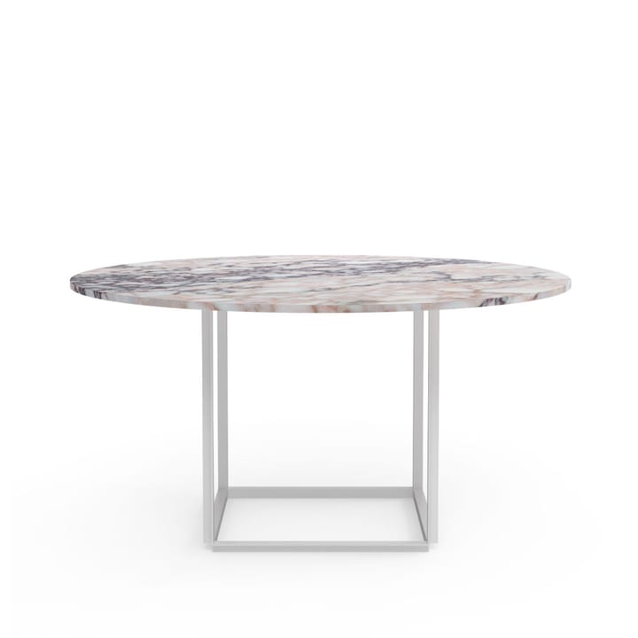 Florence round dining table, White viola marble. ø145 cm. white stand New Works