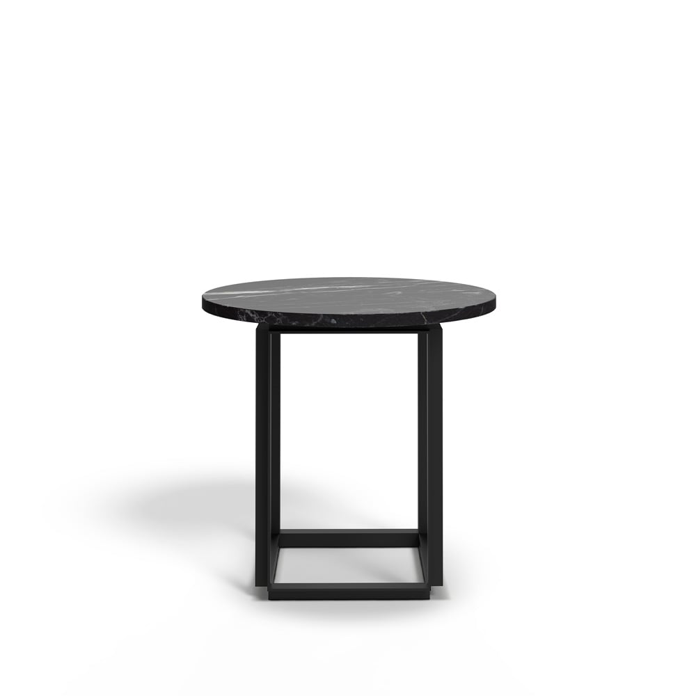 New Works Florence side table Black marquina marble. ø50 cm. black stand