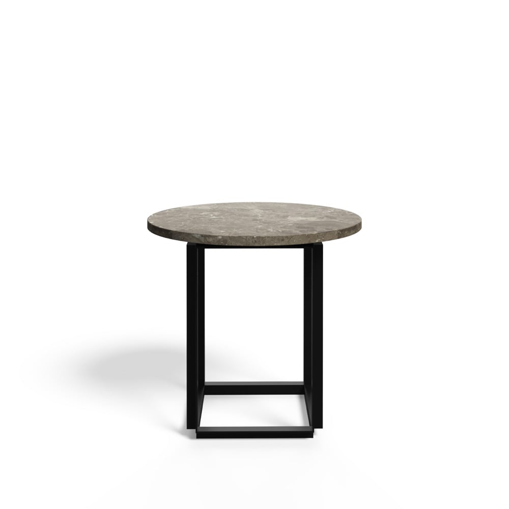 New Works Florence side table Gris du marais marble. ø50 cm. black stand