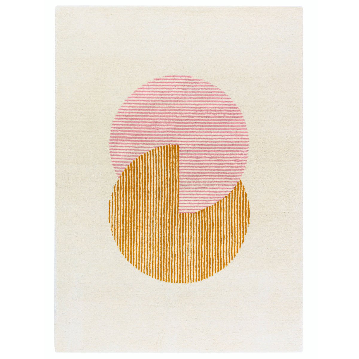 NJRD Circles wool rug pink 200x300 cm