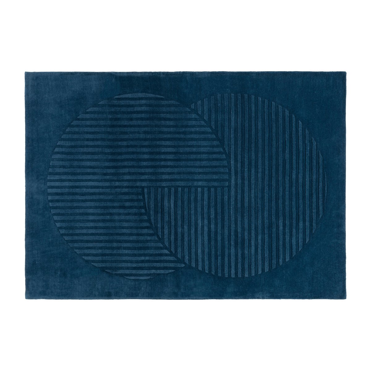 NJRD Levels wool rug circles blue 170x240 cm