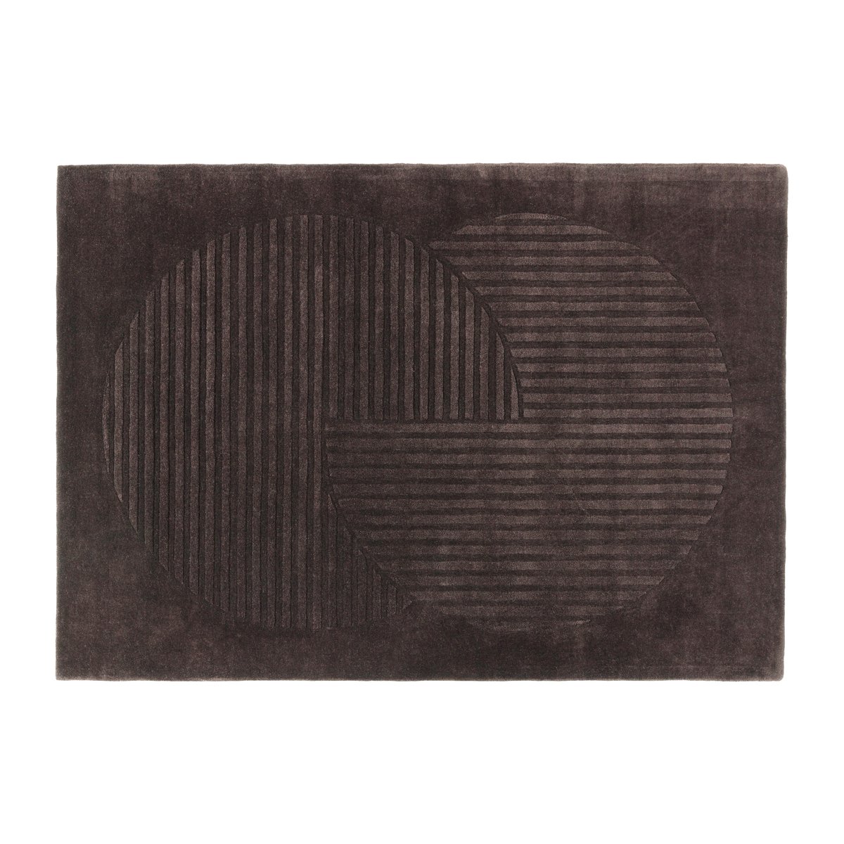 NJRD Levels wool rug circles brown 170x240 cm