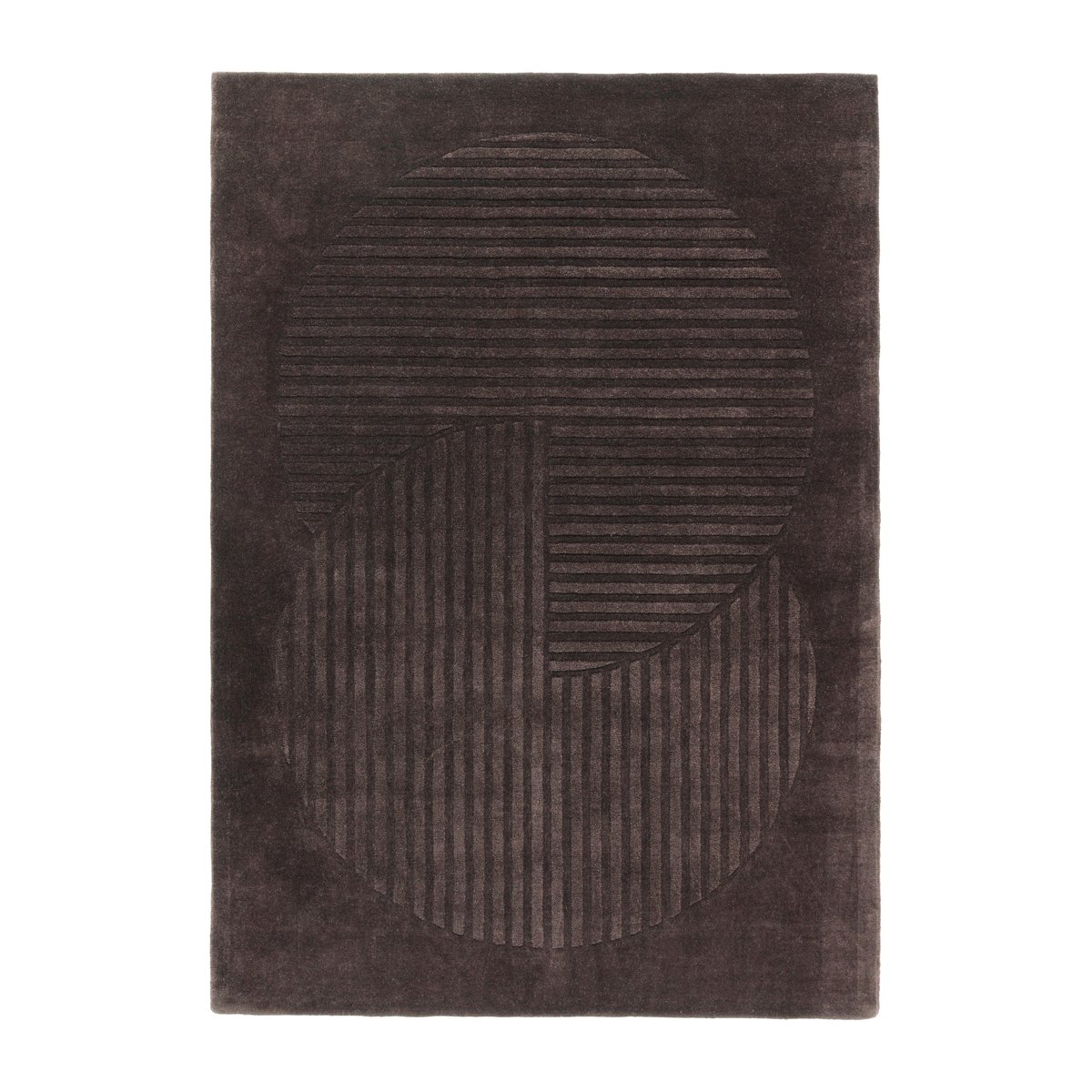 NJRD Levels wool rug circles brown 170x240 cm