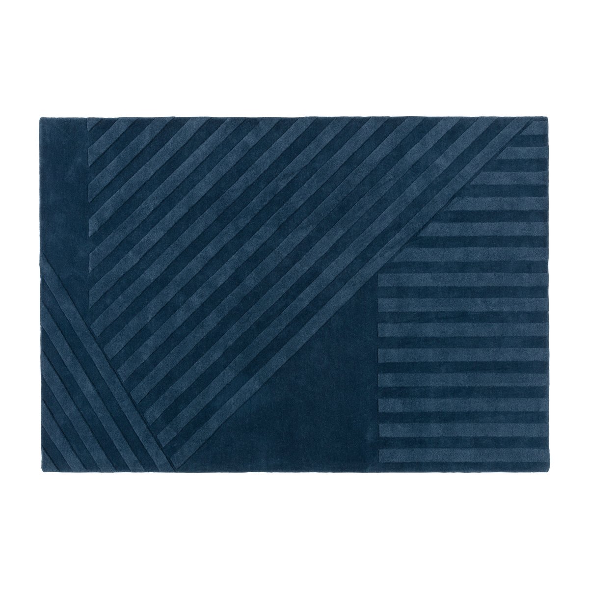 NJRD Levels wool rug stripes blue 170x240 cm