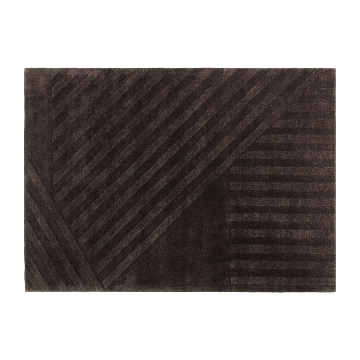 NJRD Levels wool rug stripes brown 170x240 cm