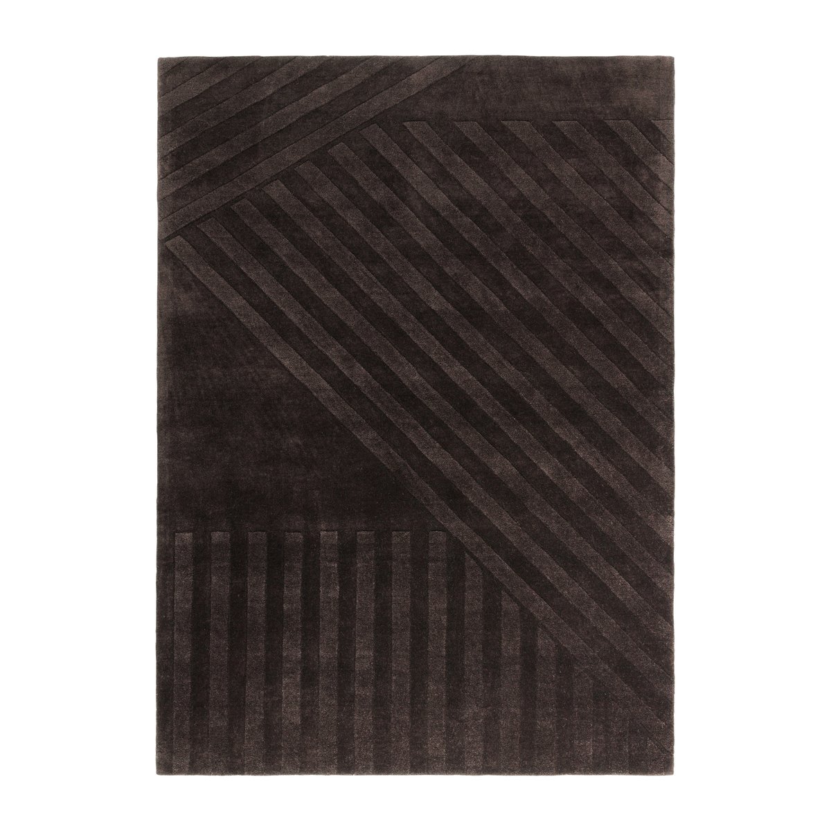 NJRD Levels wool rug stripes brown 200x300 cm