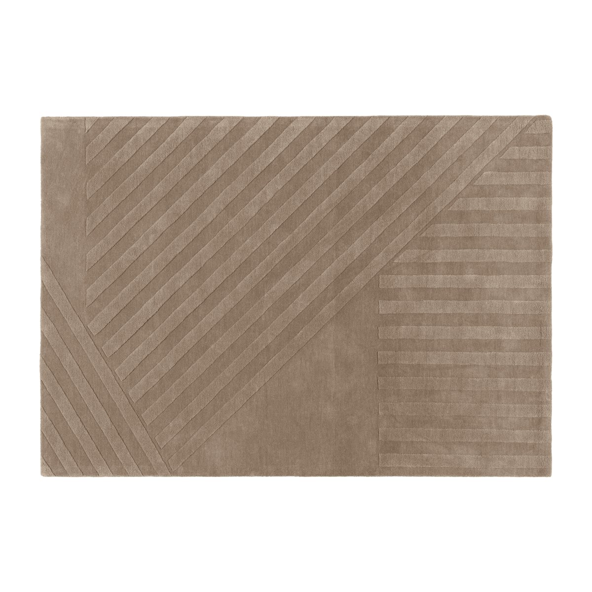 NJRD Levels wool rug stripes mole 170x240 cm